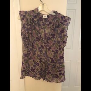 CAbi lavender floral blouse